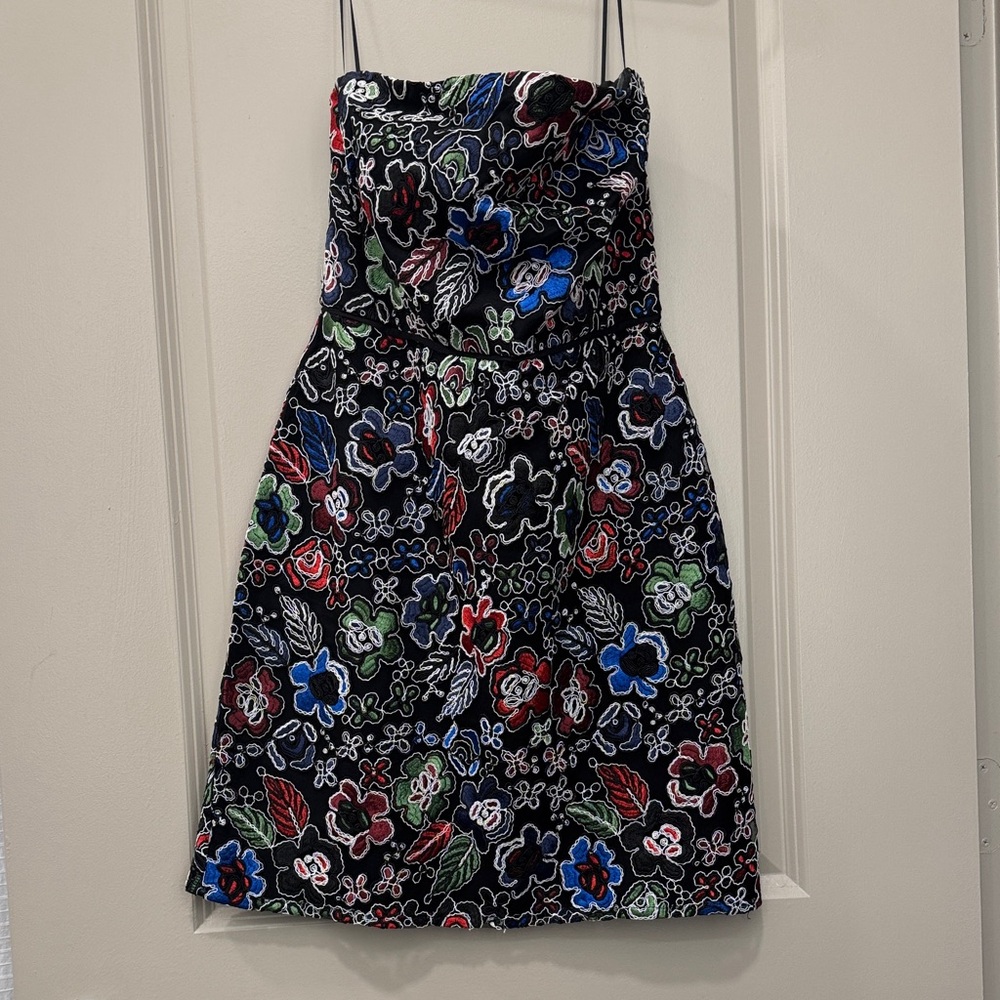 Sam Edelman Floral Embroidered Strapless Dress